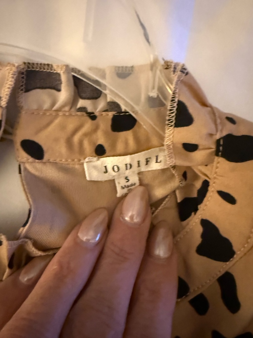New-JODIFL Leopard Ruffle Sleeve Babydoll Dress-SMALL- Think FALL YA’LL - Picture 2 of 4